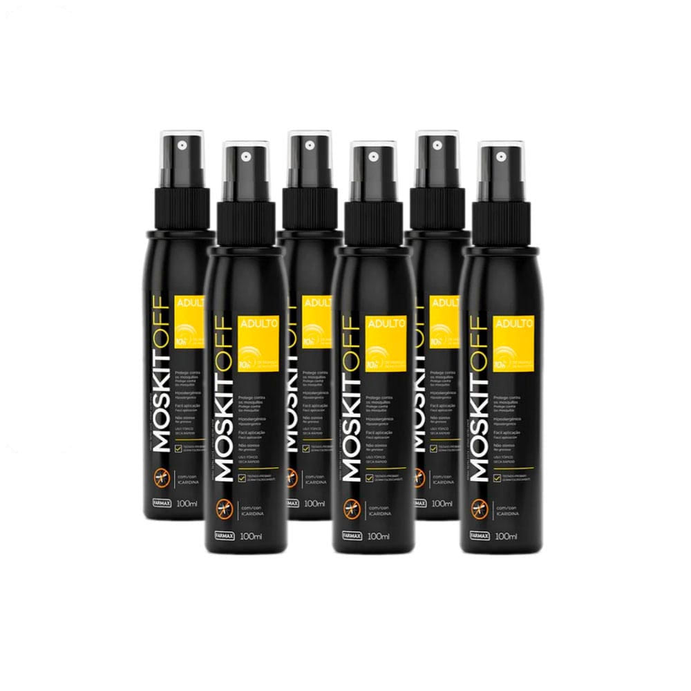 Repelente de Mosquito Icaridina Moskitoff Farmax 100ml 6 unidades