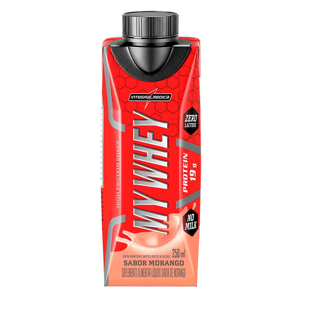 Bebida Proteica My Whey Integralmédica Morango Unitário