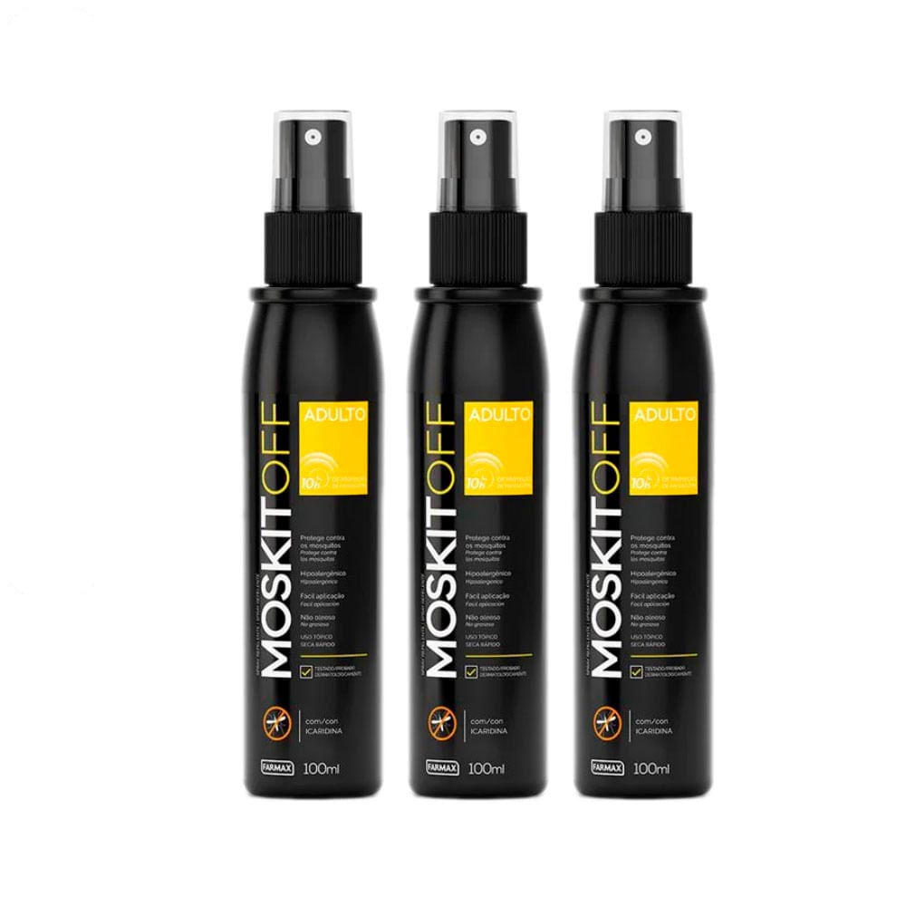 Repelente de Mosquito Icaridina Moskitoff Farmax 100ml 3 unidades