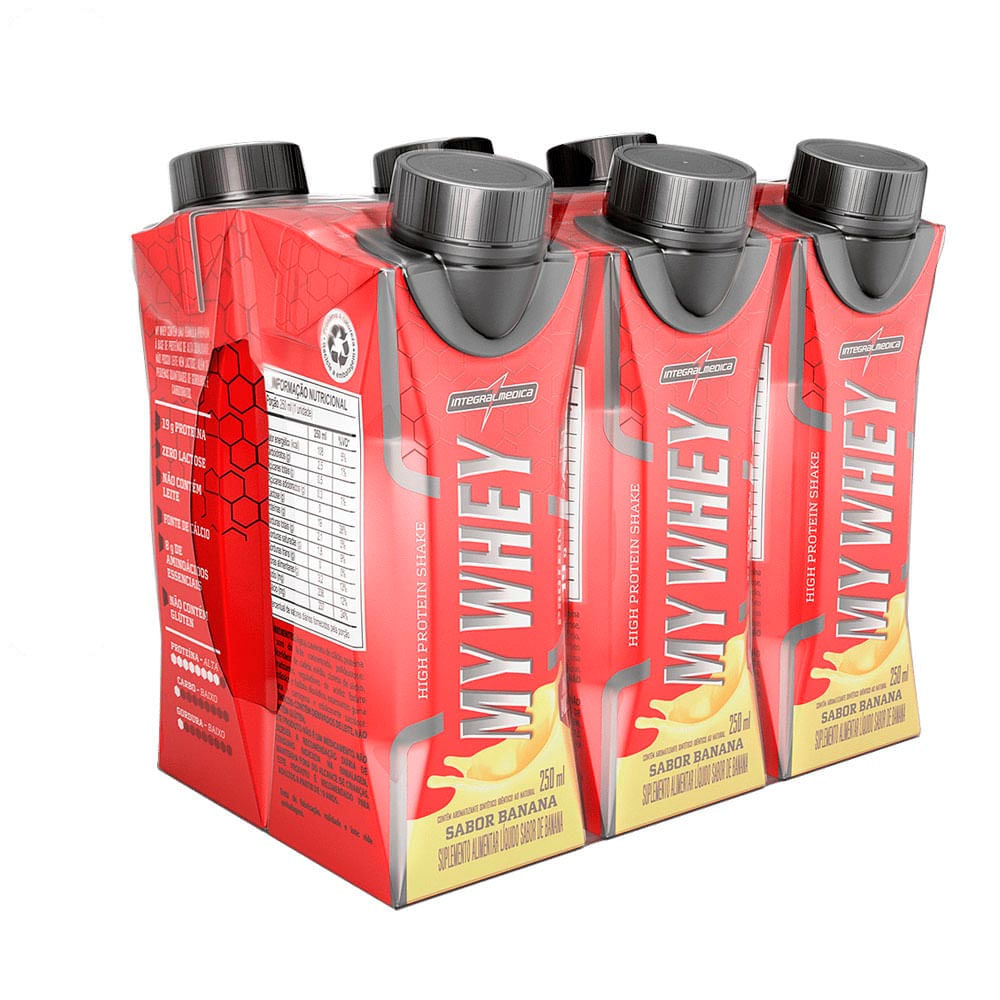 Bebida Proteica My Whey Integralmédica Banana Pack com 6