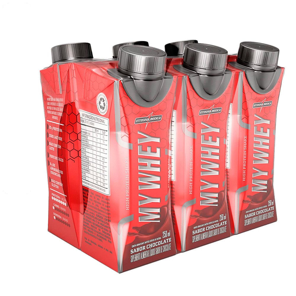 Bebida Proteica My Whey Integralmédica Chocolate Pack com 6