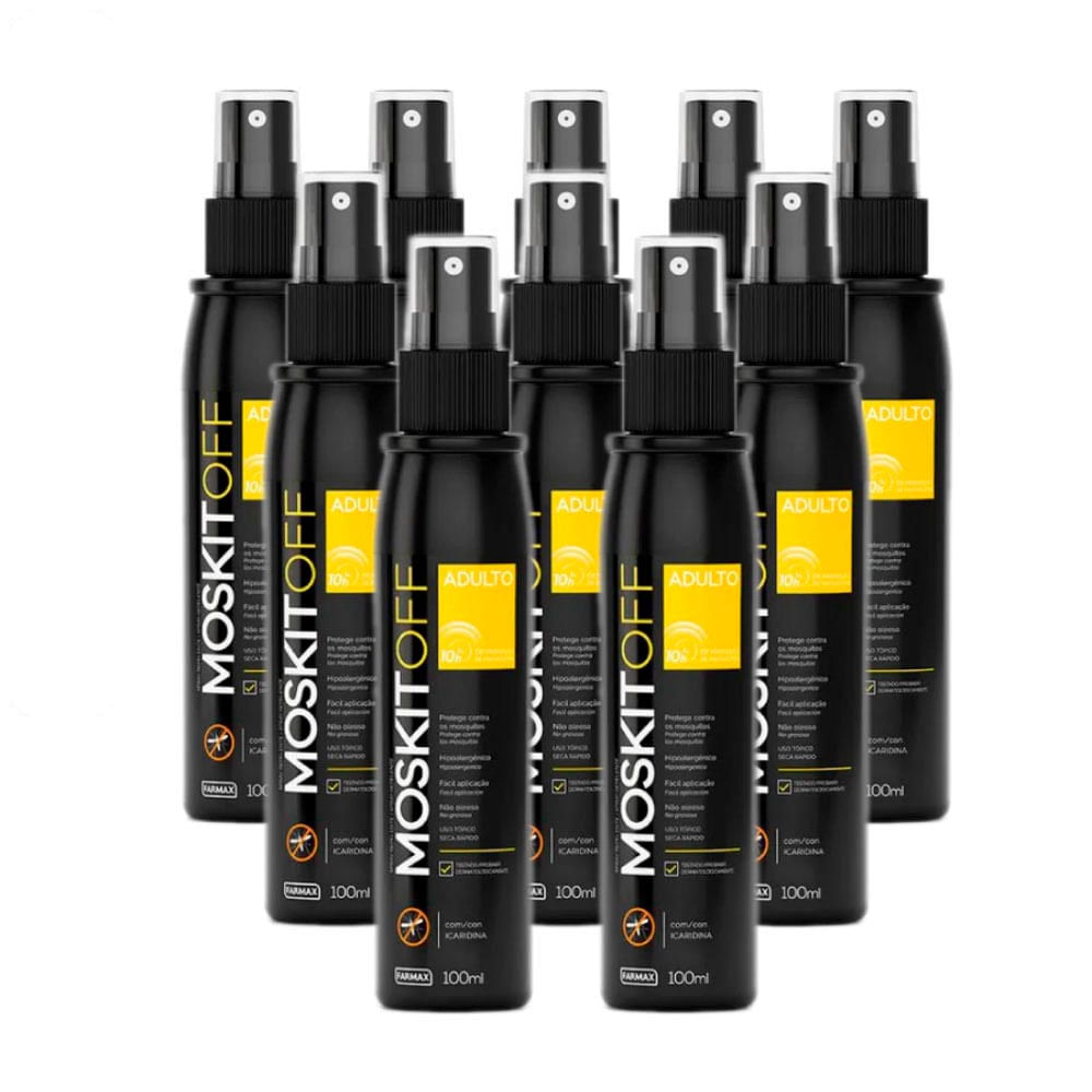 Repelente de Mosquito Icaridina Moskitoff Farmax 100ml 10 unidades