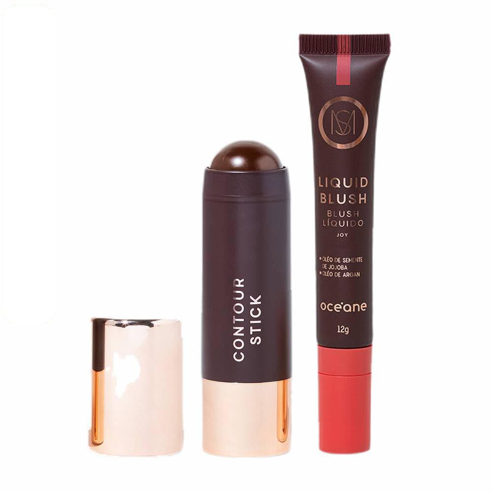 Kit Contorno em Bastão Marrom Escuro Blush Cereja Mariana Saad By Océane
