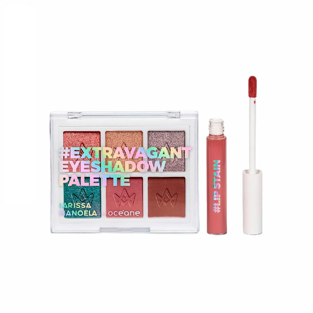Kit Paleta de Sombras Extravagant + Batom Líquido Nude Larissa Manoela by Océane