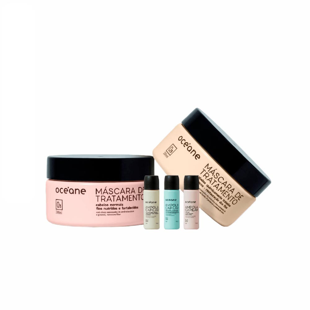 Kit Cronograma Capilar com Ampolas + Máscaras de Tratamento Océane