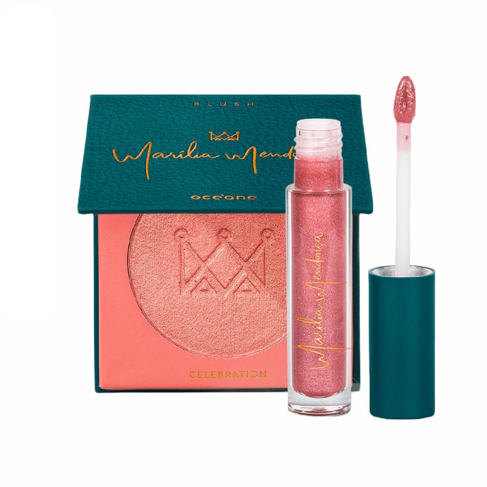 Kit Blush Cintilante + Brilho Labial Rose Marília Mendonça By Océane