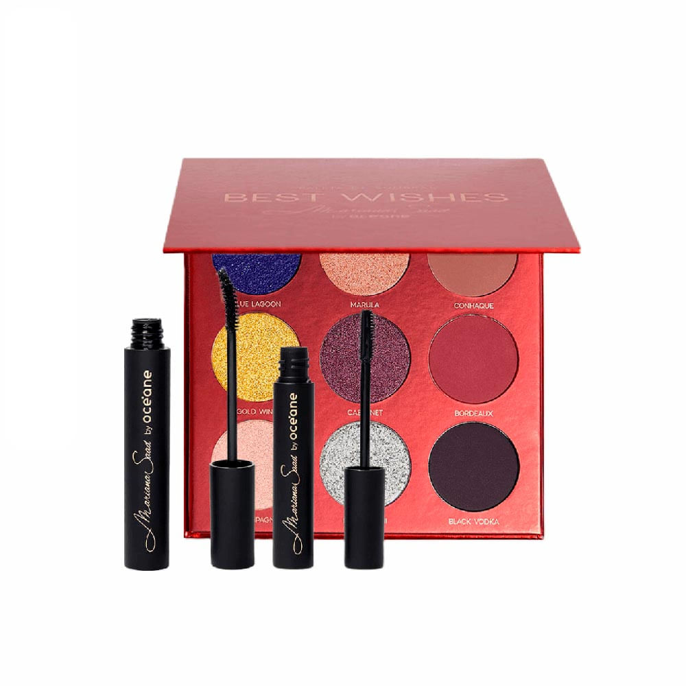 Kit Paleta de Sombras Best Wishes + Máscara Para Cílios + Gel de Sobrancelha Mariana Saad by Océane (3 produtos)