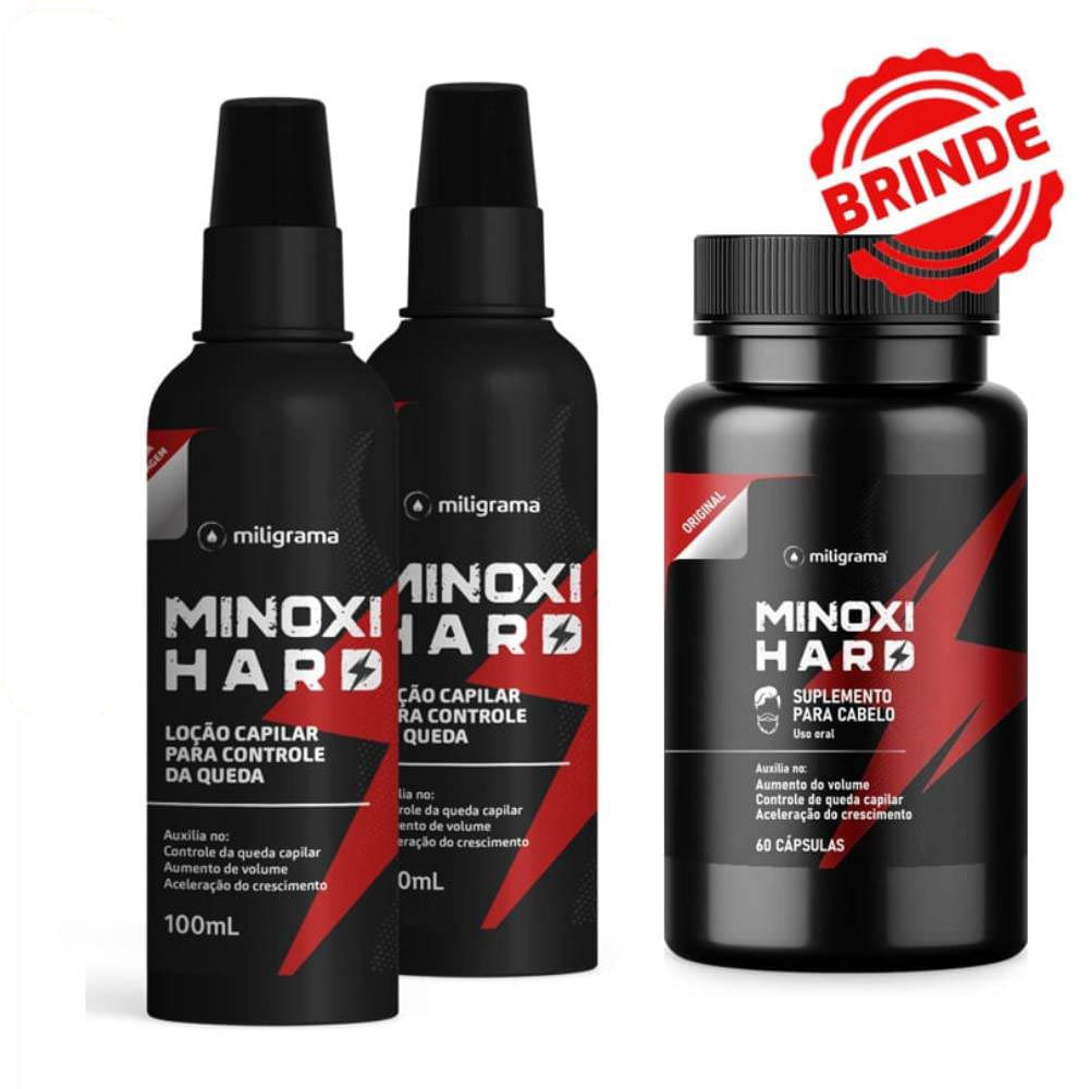 Compre 2 Minoxihard Loção Capilar e Ganhe 1 Minoxihard Oral Capilar Miligrama