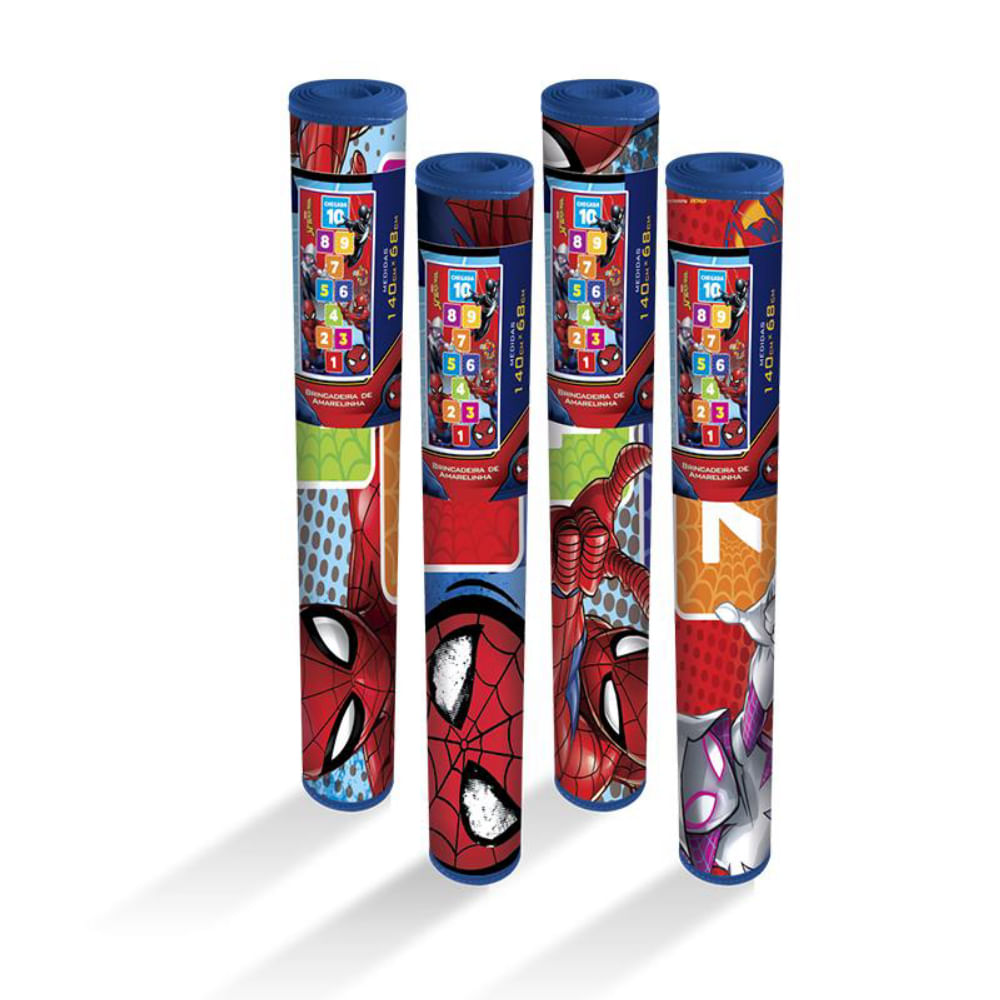 Tapete de Atividades Spiderman Amarelinha Colorido Lider