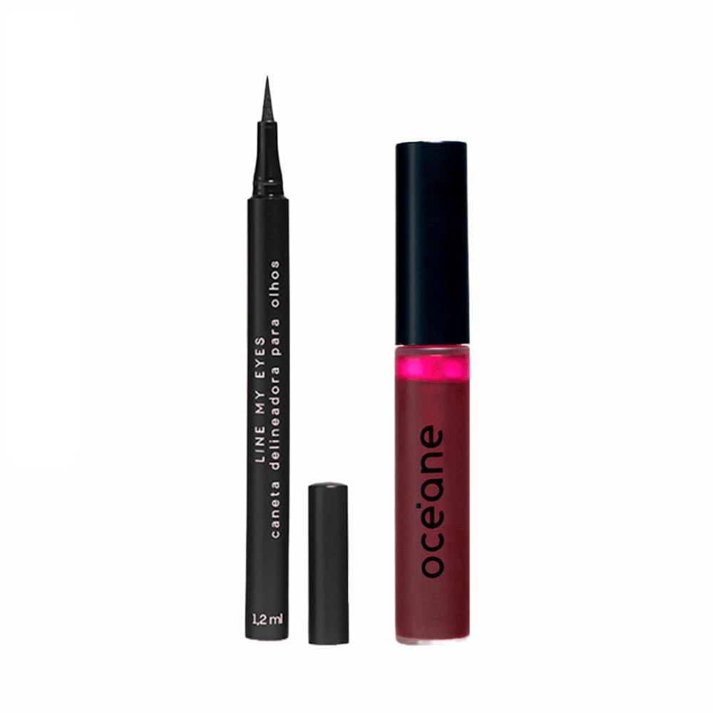 Kit Lip Tint Pink + Caneta Delineadora Preta Océane Edition