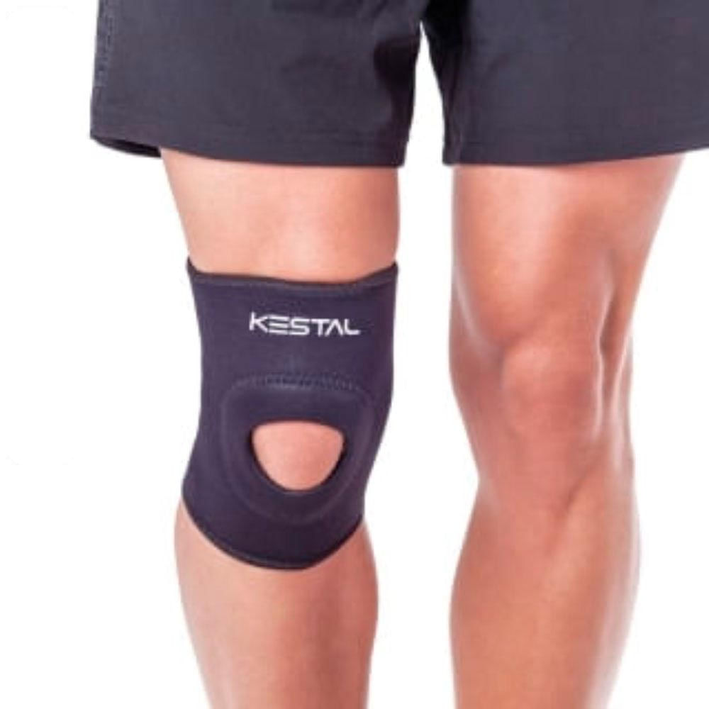 Joelheira Orifício Reforçado Curta Ksn002 Preta Tamanho Gg Kestal