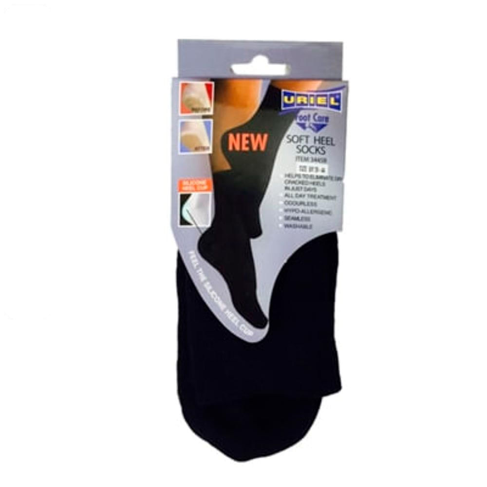 Meia Unisex com Calcanhar de Silicone Preta Tamanho 39-44 Uriel