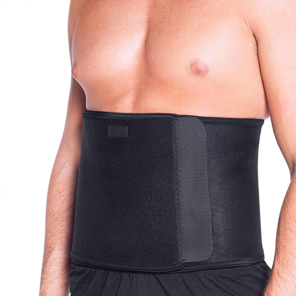 Faixa Abdominal Unisex Preta 100cm Tamanho P Kestal