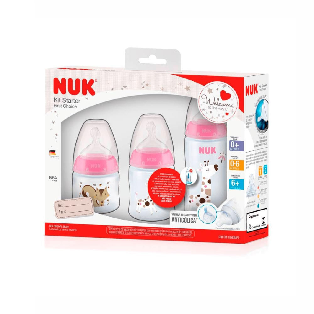 Conjunto de Mamadeiras Starter Set Boys First Choice Girafas NUK