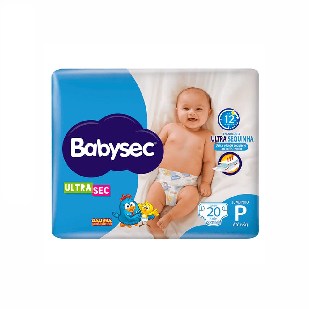 Fralda Babysec Ultrasec P com 20 Unidades