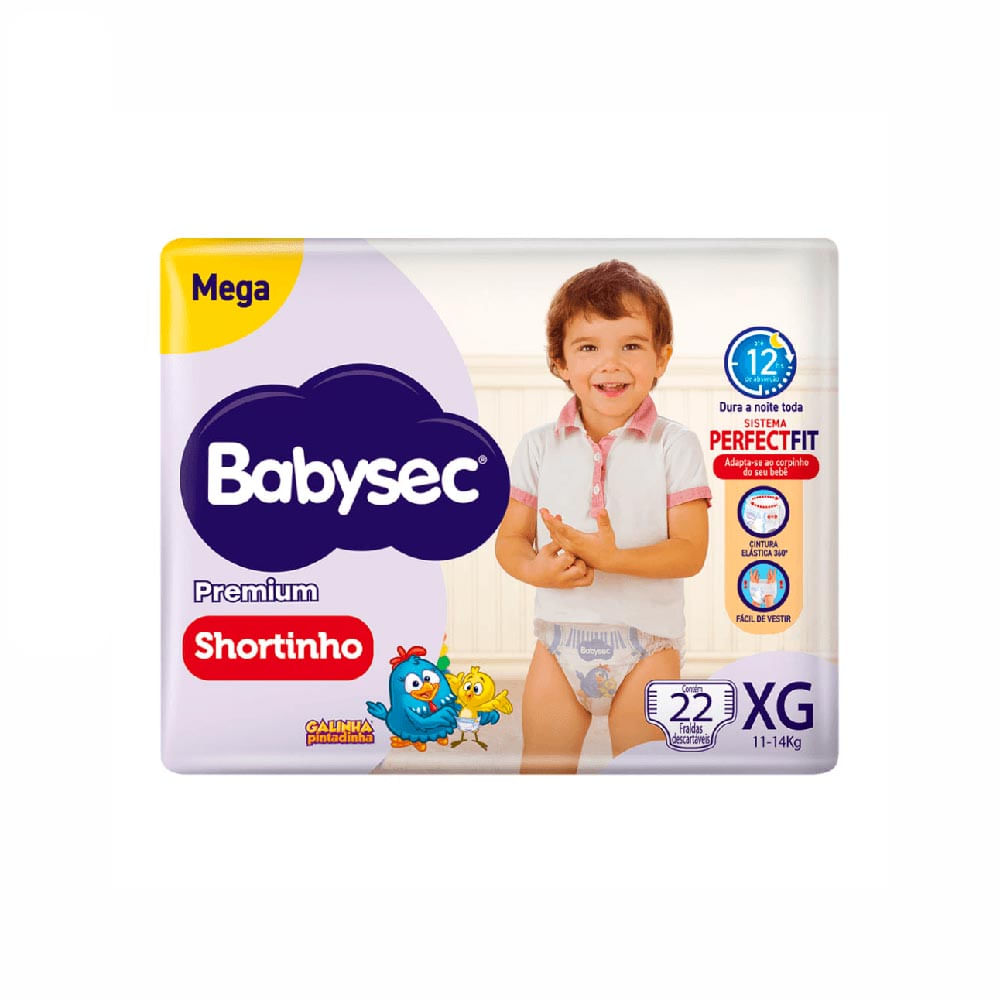 Fralda Babysec Shortinho XG com 22 Unidades