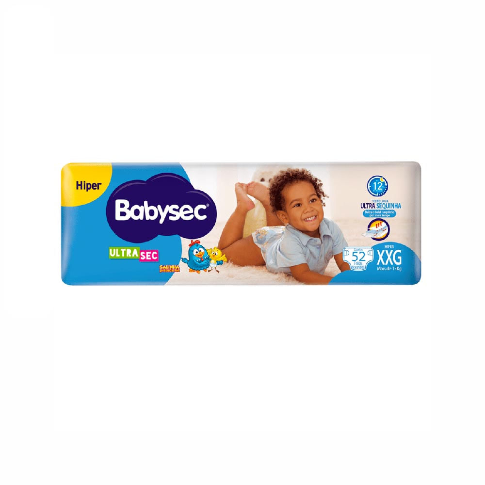 Fralda Babysec Galinha Pintadinha Ultrasec XXG com 52 Unidades