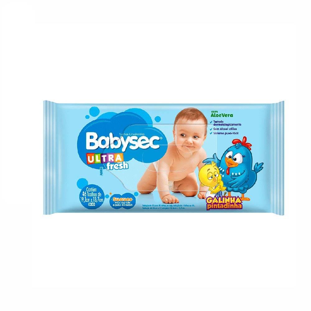 Lenço Umedecido Babysec com 46 Unidades