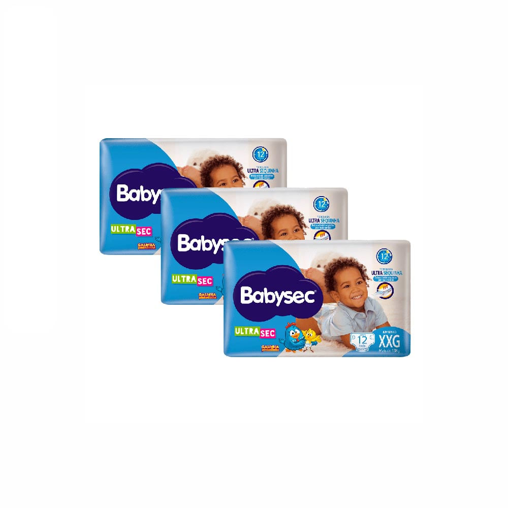 Kit Fralda Babysec Ultrasec XXG com 36 Unidades