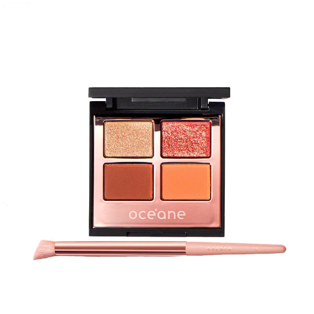 Kit Paleta De Sombras Power Glow Océane Edition + Pincel Para Sombra Ocn13 Océane