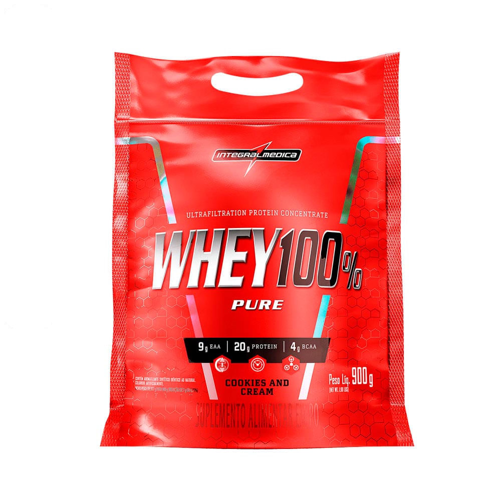 Suplemento Whey 100% Pure Integralmédica Cookies And Cream - Pouch 900g