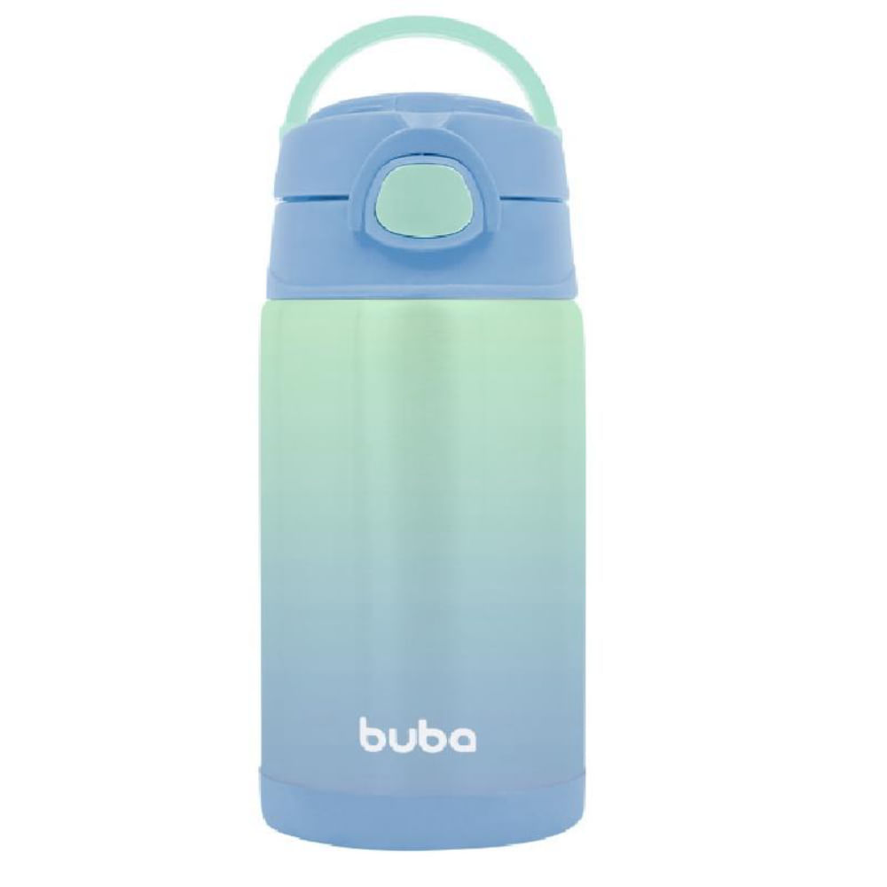 Copo Térmico Parede Dupla com Canudo Azul Buba