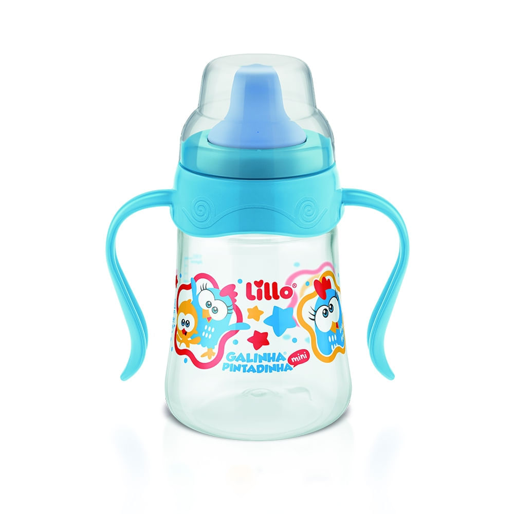 Caneca de Aprendizado Galinha Pintadinha Lillo Azul 180ml