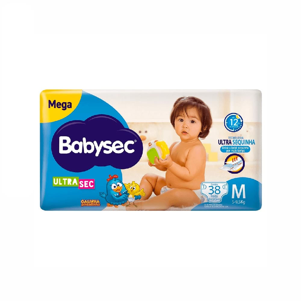 Fralda Babysec Ultrasec M com 38 Unidades