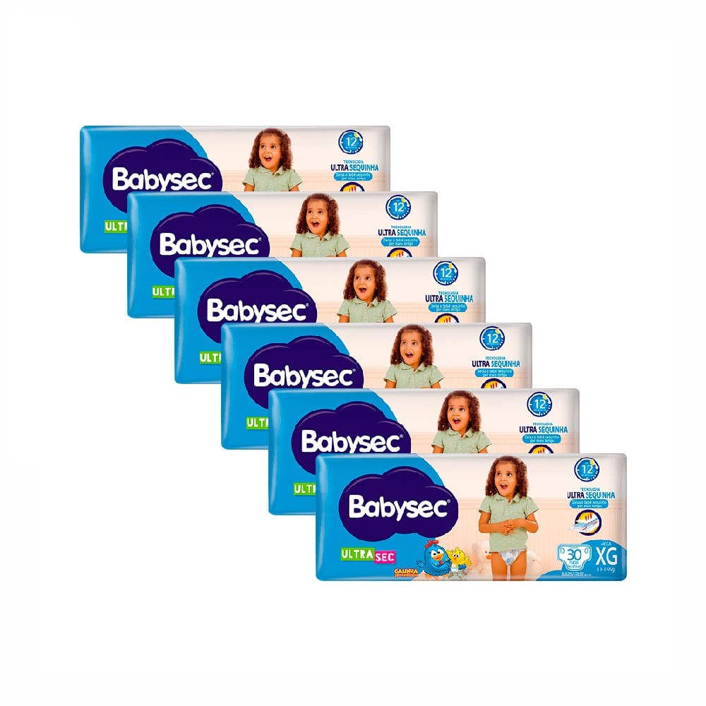 Kit Fralda Babysec Ultrasec Xg com 180 Unidades