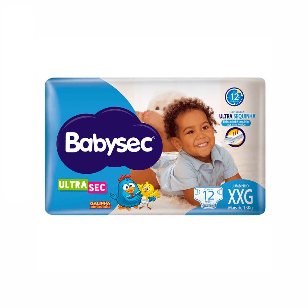 Fralda Babysec Ultrasec XXG com 12 Unidades