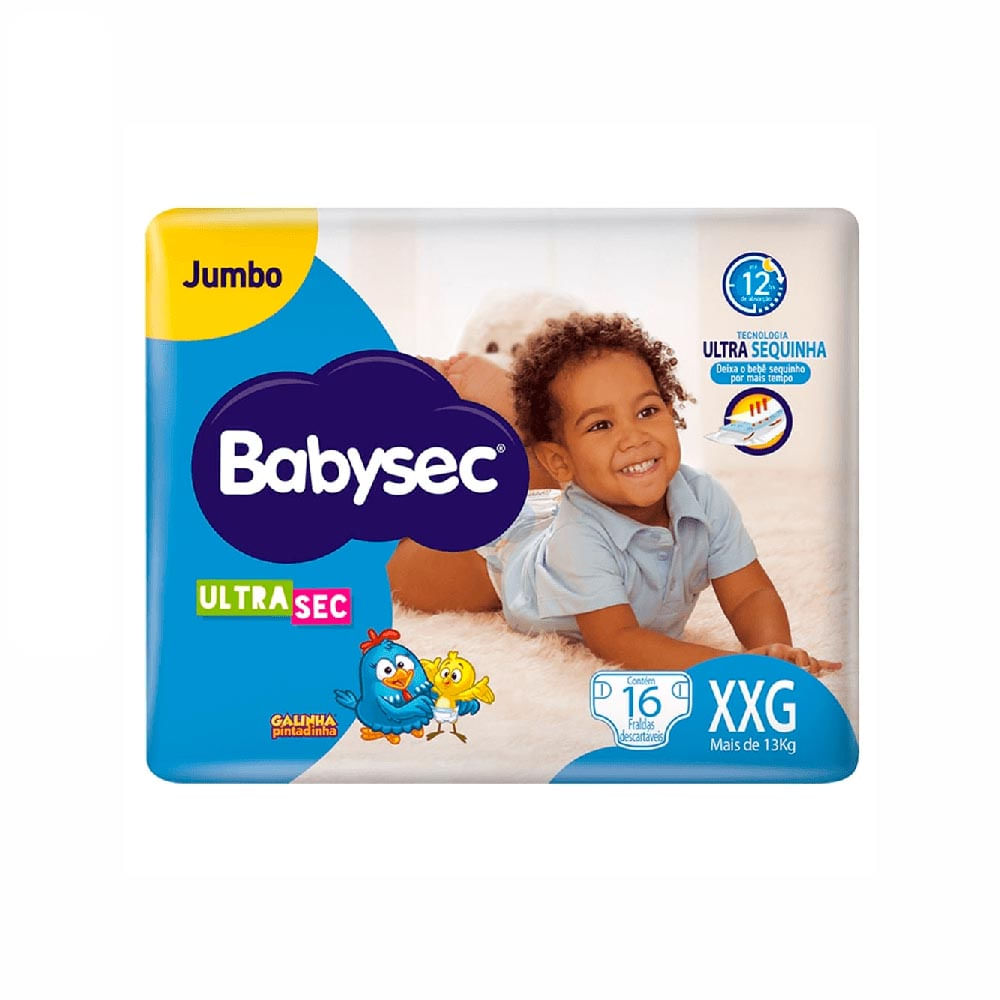 Fralda Babysec Ultrasec Xxg com 16 Unidades