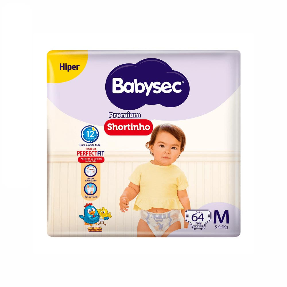Fralda Babysec Shortinho M com 64 Unidades