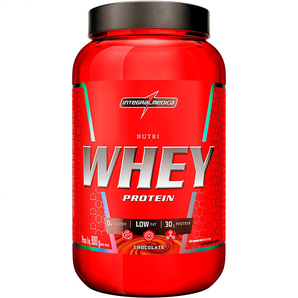 Suplemento Nutri Whey Protein Integralmédica Chocolate Pote 900g