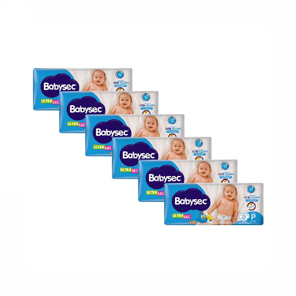 Kit Fralda Babysec Ultrasec P com 168 Unidades