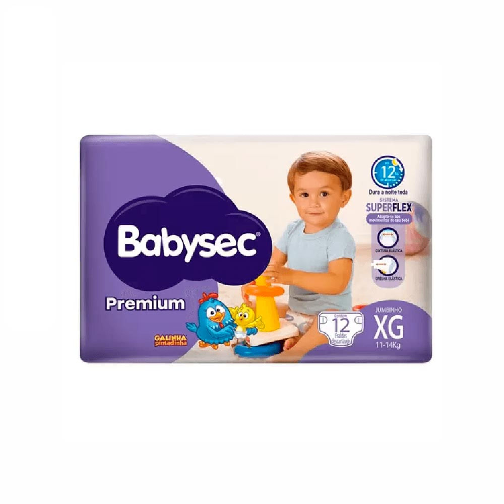 Fralda Babysec Premium Xg com 12 Unidades