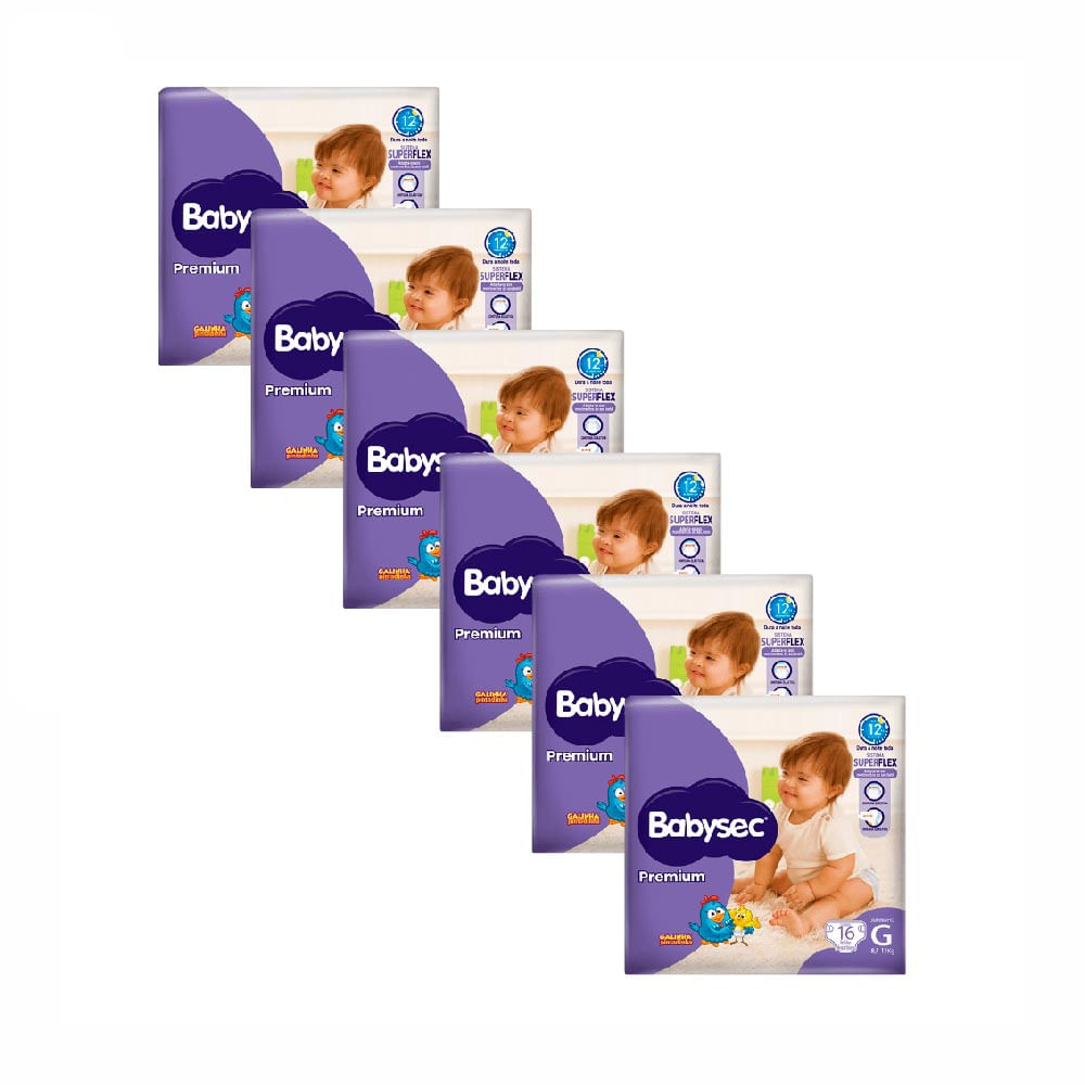 Kit Fralda Babysec Premium G com 96 Unidades