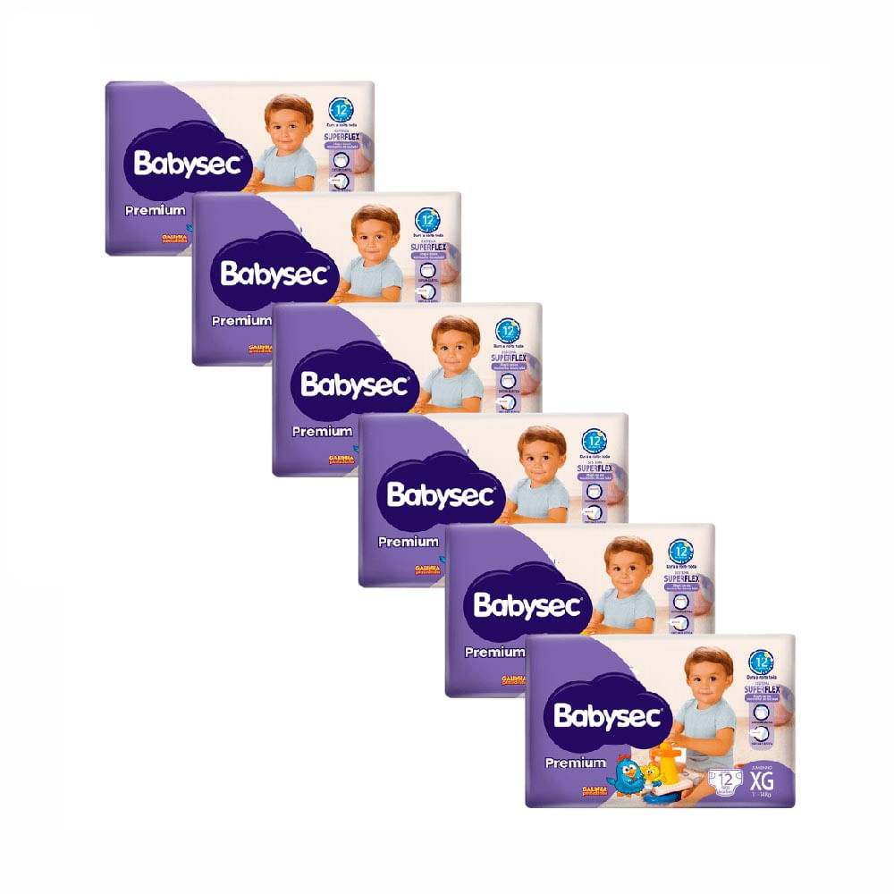 Kit Fralda Babysec Premium Xg com 72 Unidades