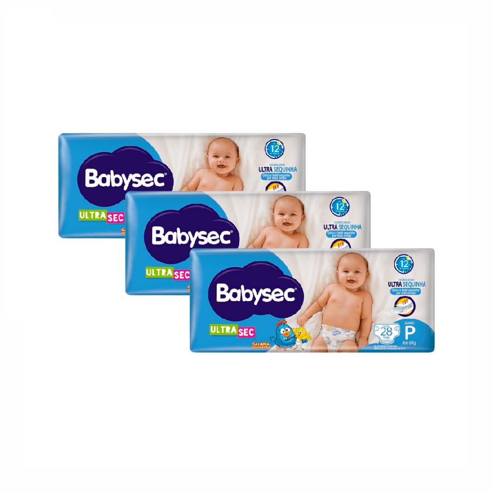 Kit Fralda Babysec Ultrasec P com 84 Unidades