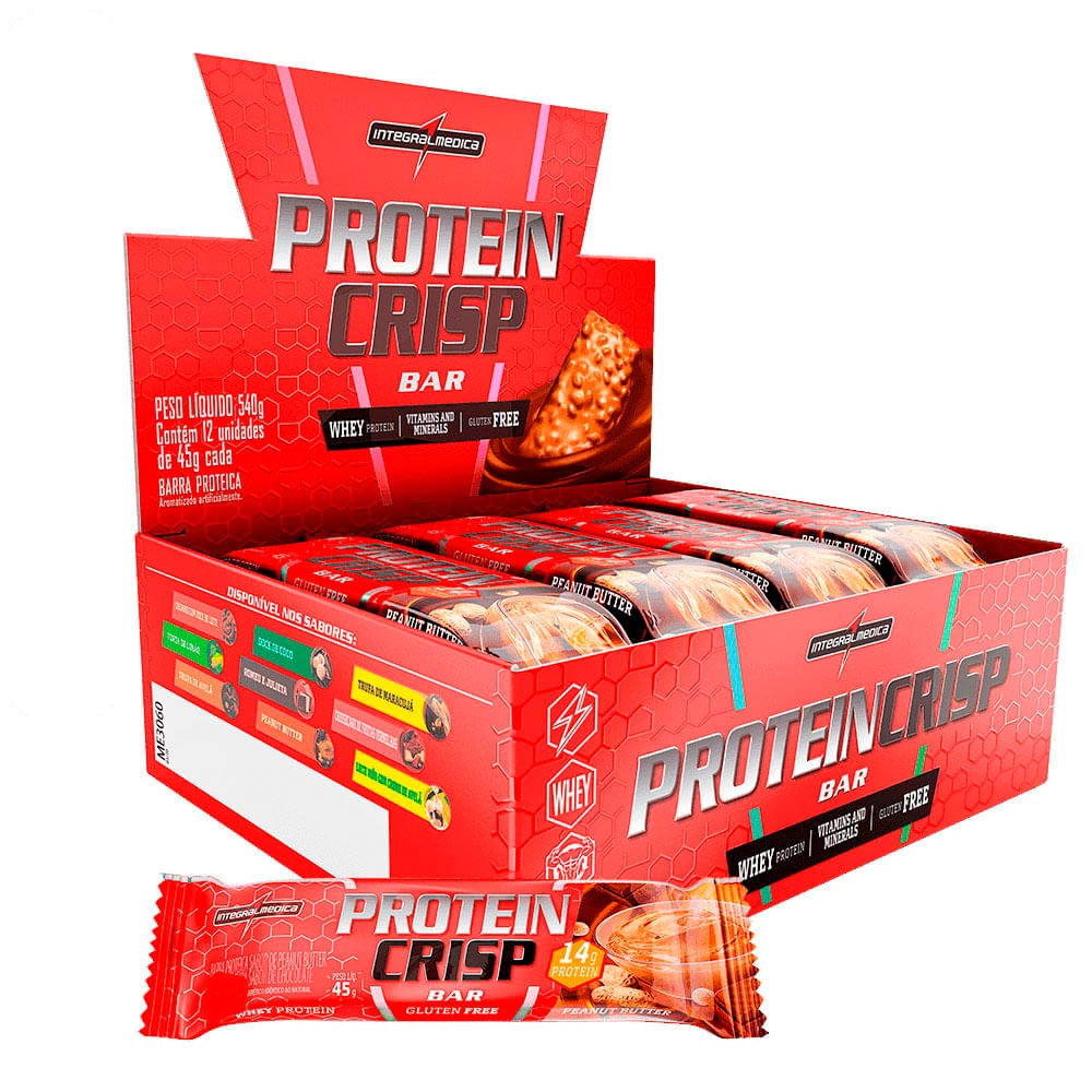 Barra Proteica Protein Crisp Bar Integralmédica Peanut Butter 12 un