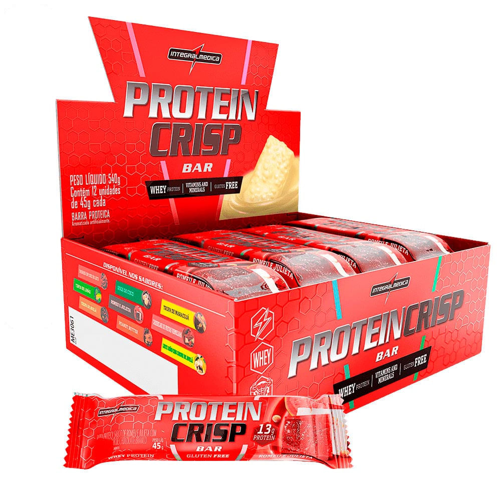 Barra Proteica Protein Crisp Bar Integralmédica Doce Coco 12 unid