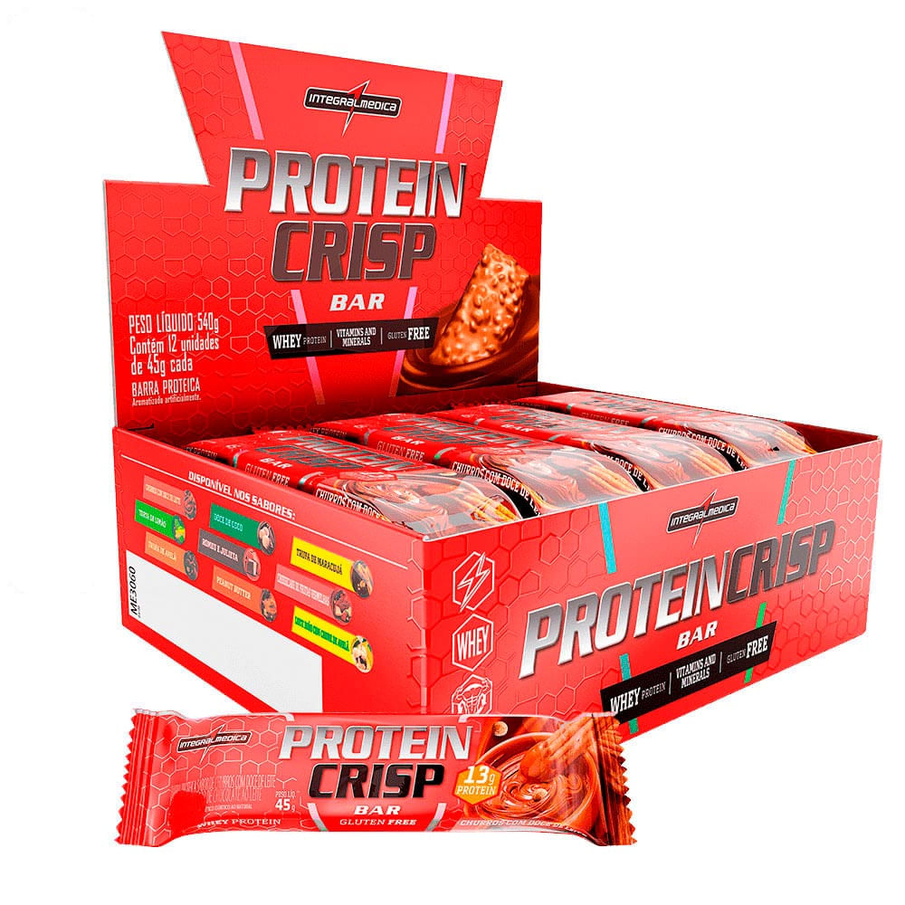 Barra Proteica Protein Crisp Bar Integralmédica Churros Com Doce De Leite 12 Un