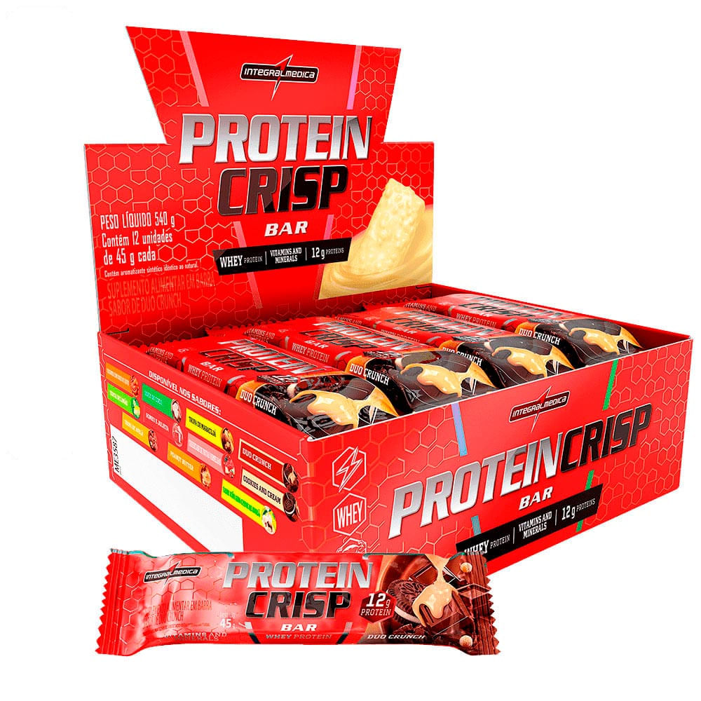 Barra Proteica Protein Crisp Bar Integralmédica Duo Crunch 12 unid