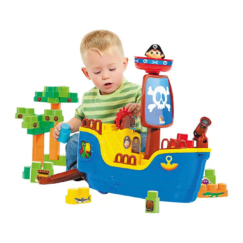 Blocos De Montar Navio Pirata Baby Land 30 Peças