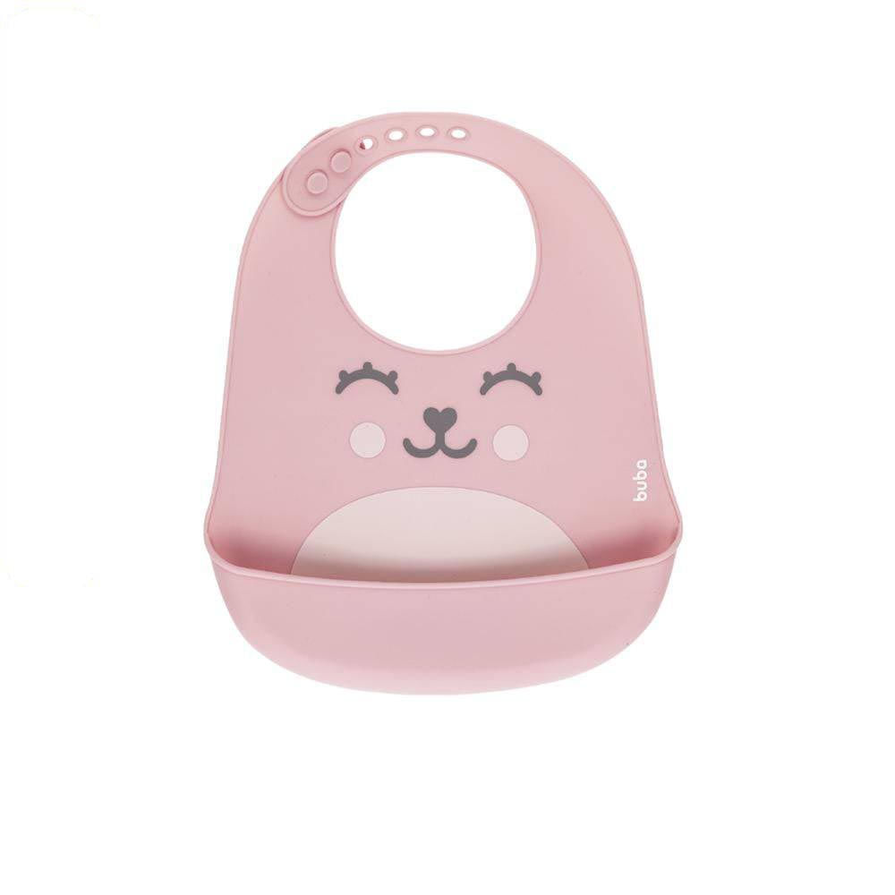 Babador de Silicone Gumy Pega Migalhas Rosa Buba