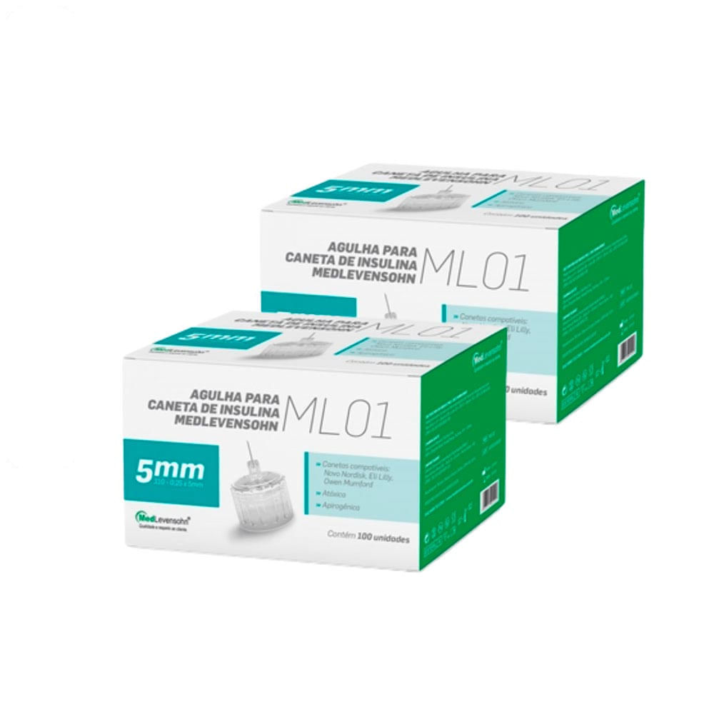 Agulha Caneta Insulina 5mm Medlevensohn 2 Unidades