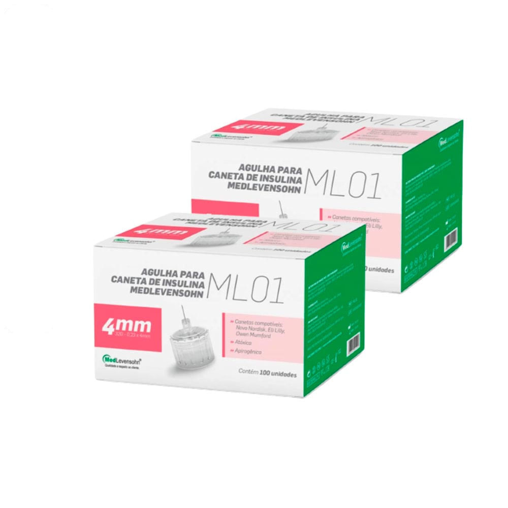 Agulha Caneta Insulina 4mm Medlevensohn 2 Unidades