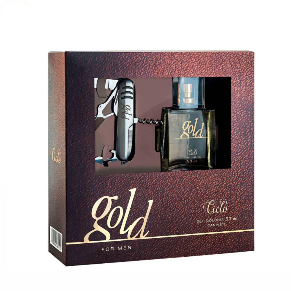 Kit Masculino Gold Deo Colônia 50ml + Canivete Ciclo Cosméticos