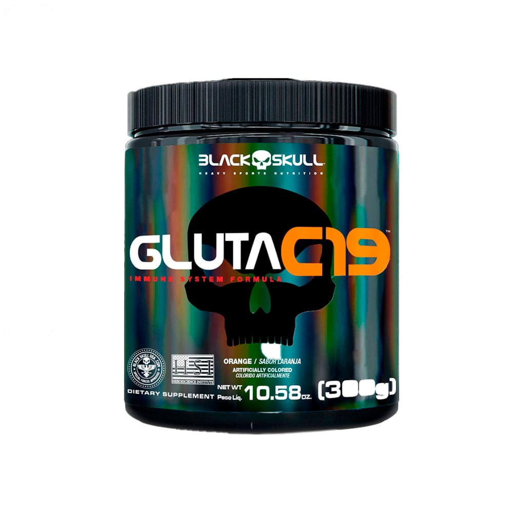 Suplemento Alimentar Glutamina Gluta C19 Black Skull 300g