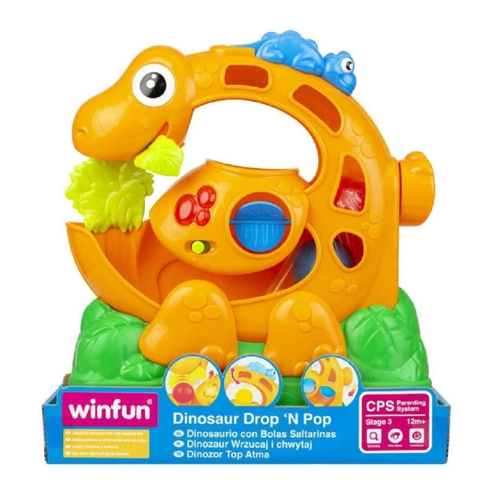 Brinquedo Educativo Dino Pula Bola Dinossauro Drop'n Pop WinFun Yes Toys