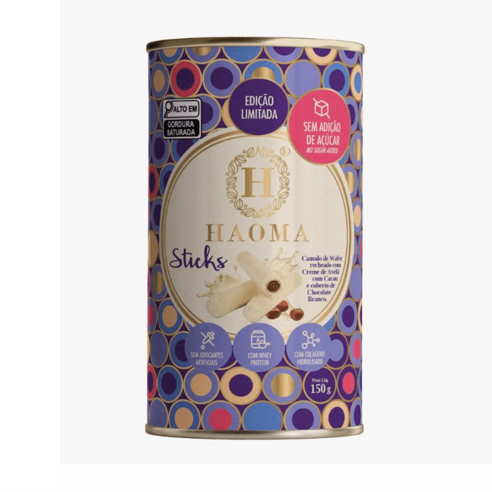 Sticks Wafer Choco Branco Haoma 150g
